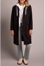 TRIBAL CAR COAT W/ FOOLER HOODIE - BLACK