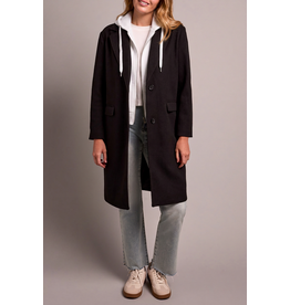TRIBAL CAR COAT W/ FOOLER HOODIE - BLACK