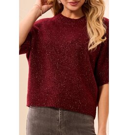 TRIBAL LOFTY SWEATER - CHERRY