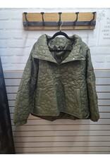 SELF PRINT PUFFER JACKET - OLIVE