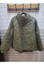 SELF PRINT PUFFER JACKET - OLIVE
