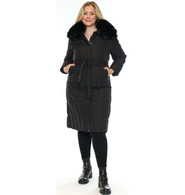 PUFFER JACKET & VEST W/ REMOVABLE HOOD & FUR - BLACK