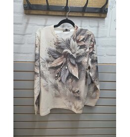 PRINTED CREW NECK SWEATER
