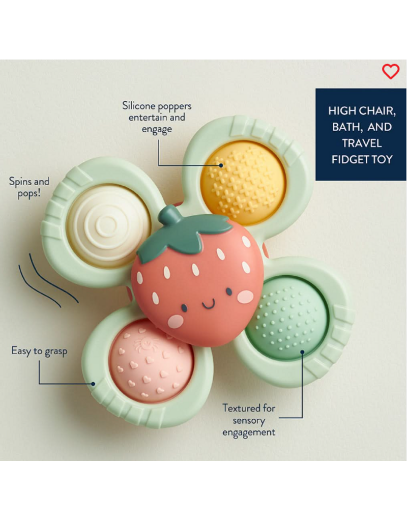 ITZY RITZY POP & WHIRL FIDGET SPINNER TRAVEL & BATH TOY - STRAWBERRY