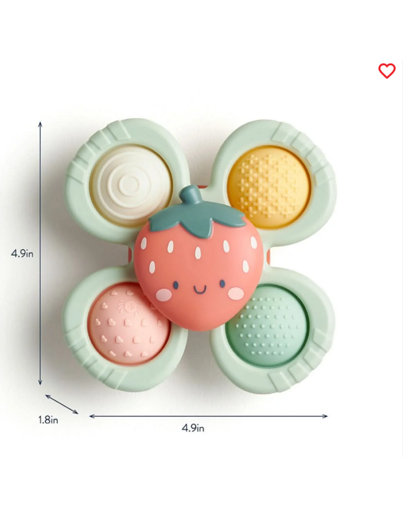 ITZY RITZY POP & WHIRL FIDGET SPINNER TRAVEL & BATH TOY - STRAWBERRY