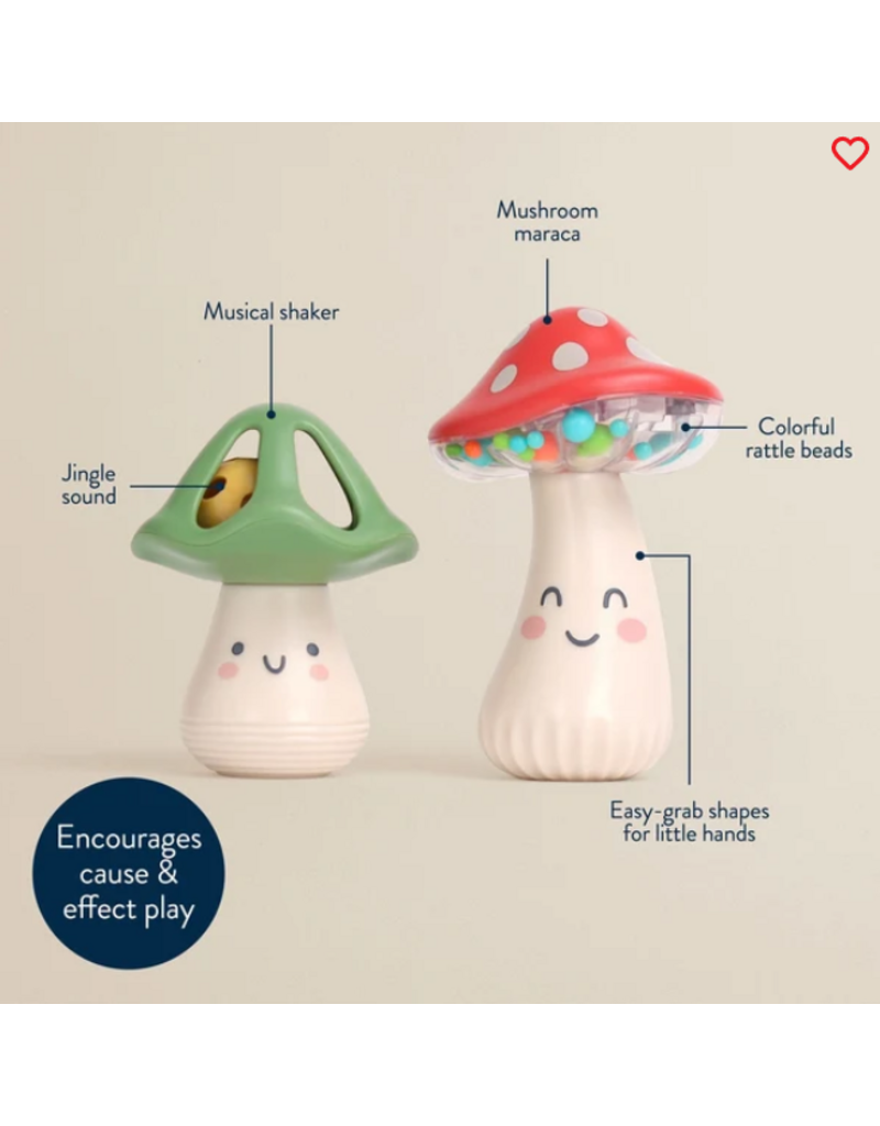 ITZY RITZY MINI MARACAS - MUSICAL RATTLE SET - MUSHROOMS
