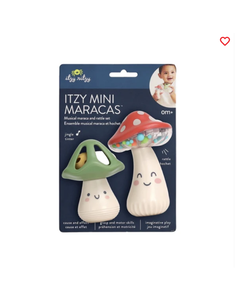 ITZY RITZY MINI MARACAS - MUSICAL RATTLE SET - MUSHROOMS
