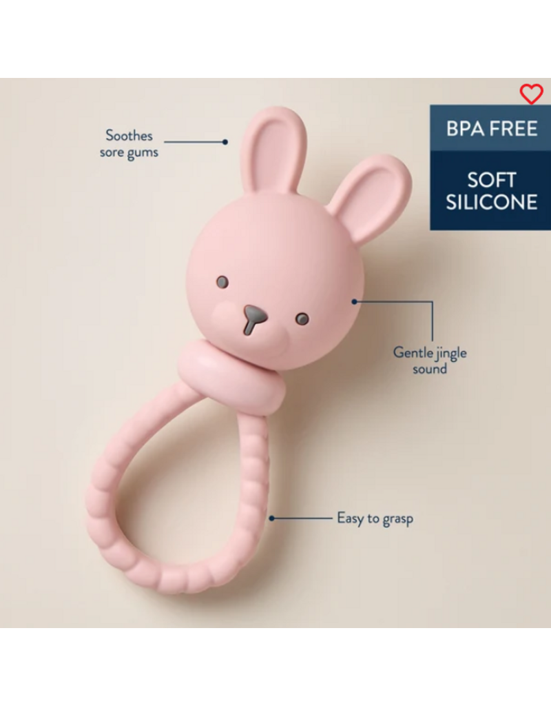 ITZY RITZY SILICONE RATTLE TEETHER - BUNNY