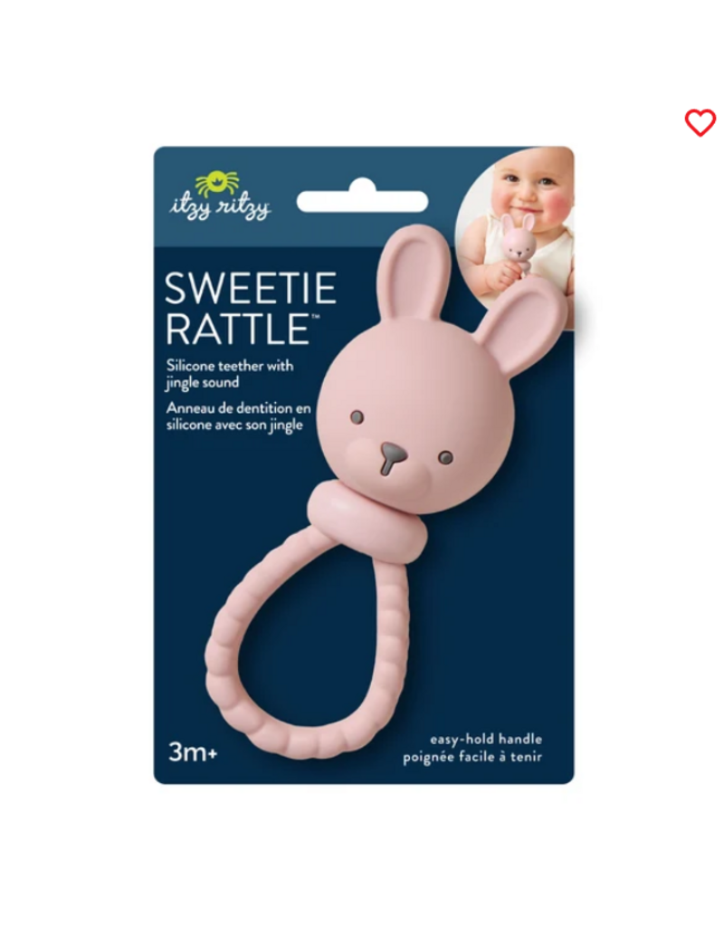 ITZY RITZY SILICONE RATTLE TEETHER - BUNNY
