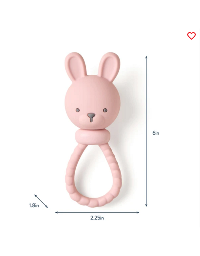 ITZY RITZY SILICONE RATTLE TEETHER - BUNNY