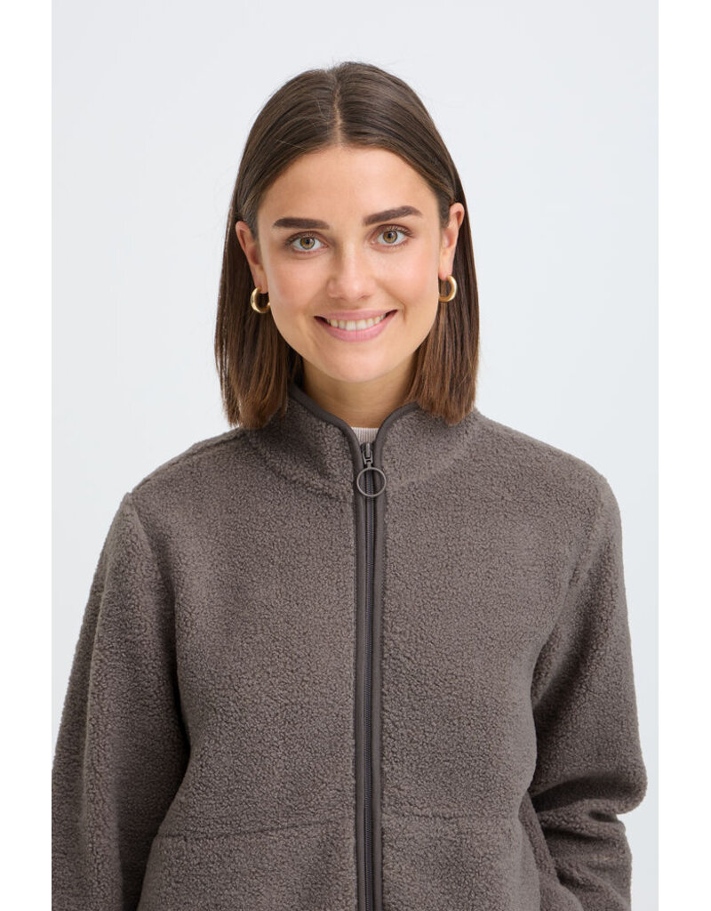 TENYA FULL ZIP SWEATER - DRIFTWOOD