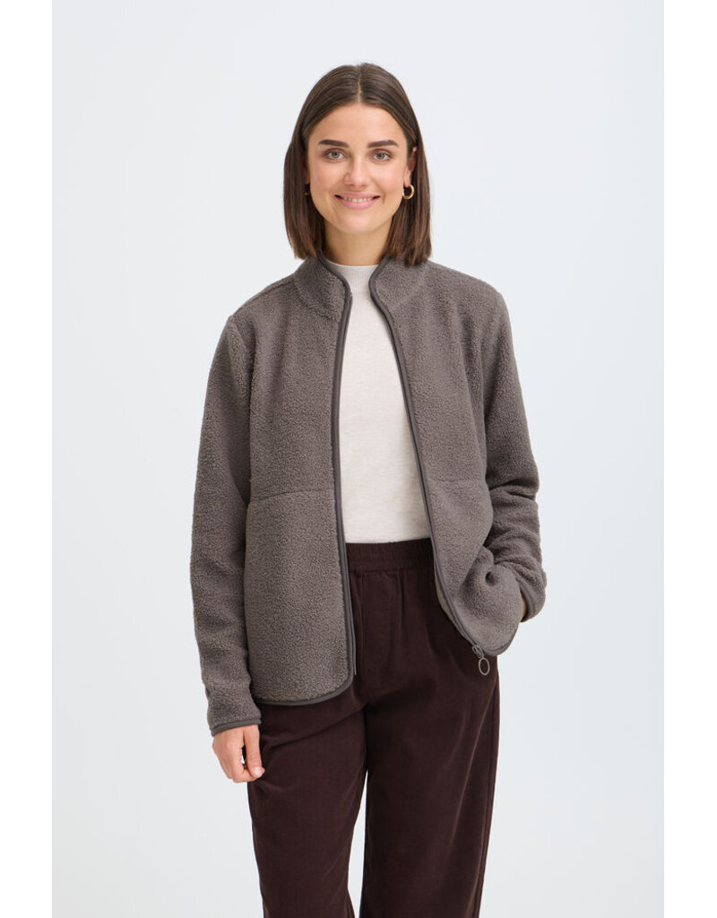 TENYA FULL ZIP SWEATER - DRIFTWOOD