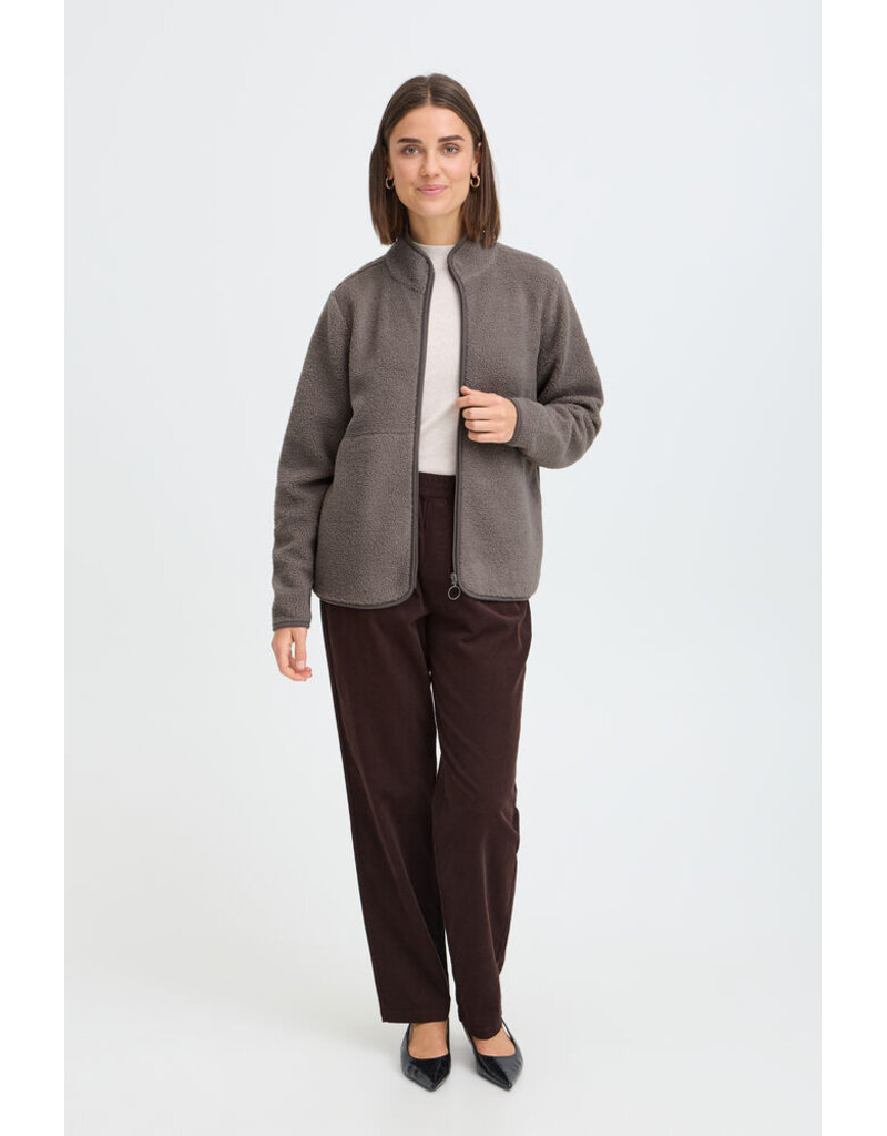 TENYA FULL ZIP SWEATER - DRIFTWOOD