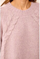TRIBAL L/S CREW NECK SWEATER - VIOLET ICE