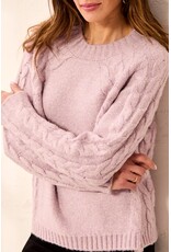 TRIBAL L/S CREW NECK SWEATER - VIOLET ICE