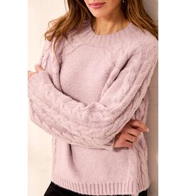 TRIBAL L/S CREW NECK SWEATER - VIOLET ICE