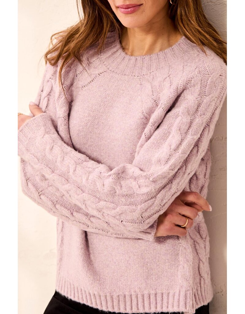 TRIBAL L/S CREW NECK SWEATER - VIOLET ICE