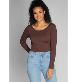 C'EST MOI CREW NECK RIB SEAMLESS TOP  1201- ONE SIZE