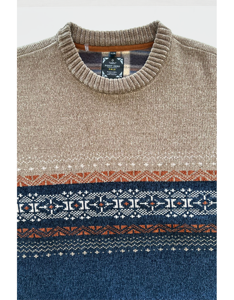 NAVY BONDED CHENILLE SWEATER