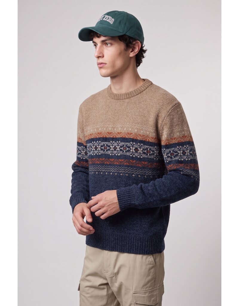 NAVY BONDED CHENILLE SWEATER