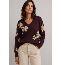 FLORAL SWEATER - BORDEAUX