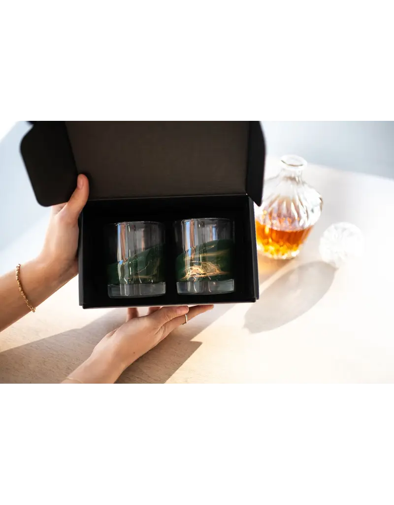 LYNN & LIANA DESIGNS RESIN WHISKEY GLASSES - 12 OZ