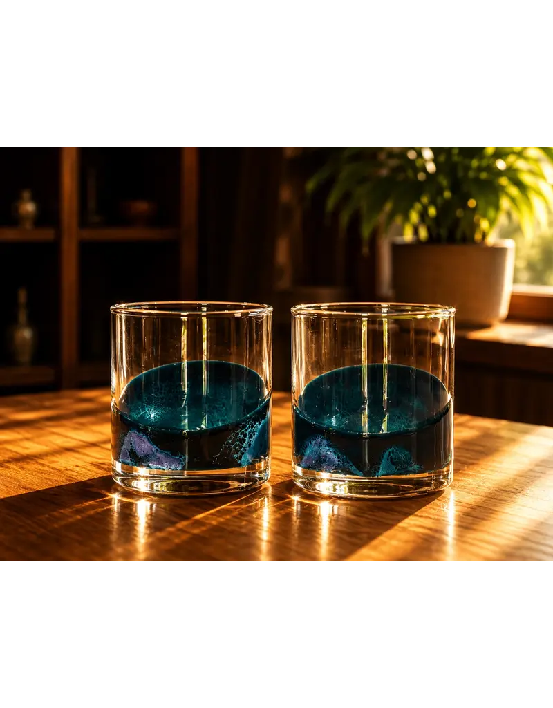 LYNN & LIANA DESIGNS RESIN WHISKEY GLASSES - 12 OZ