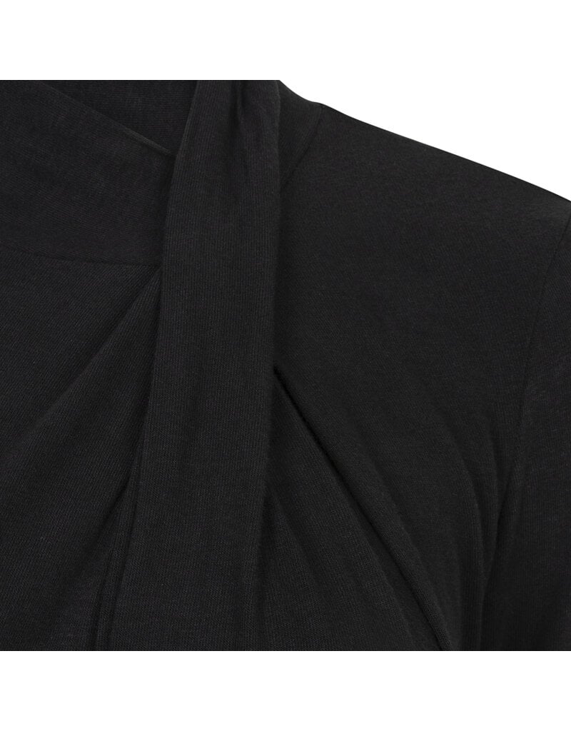 L/S TOP W/ JERSEY KNIT DETAIL