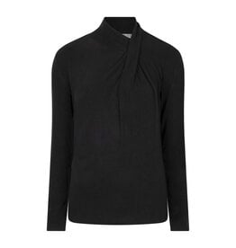 L/S TOP W/ JERSEY KNIT DETAIL