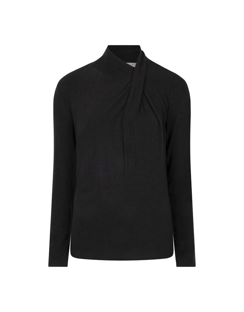 L/S TOP W/ JERSEY KNIT DETAIL