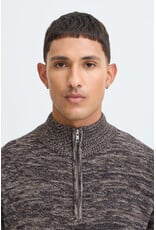 BLEND BILBO 1/4 ZIP SWEATER - MULCH BROWN