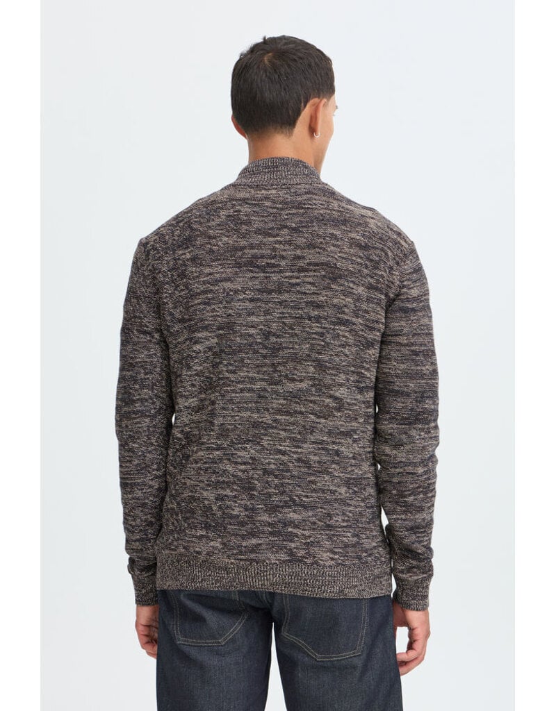 BLEND BILBO 1/4 ZIP SWEATER - MULCH BROWN