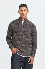 BLEND BILBO 1/4 ZIP SWEATER - MULCH BROWN