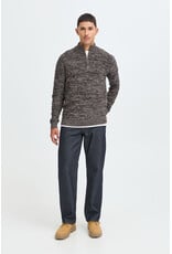 BLEND BILBO 1/4 ZIP SWEATER - MULCH BROWN