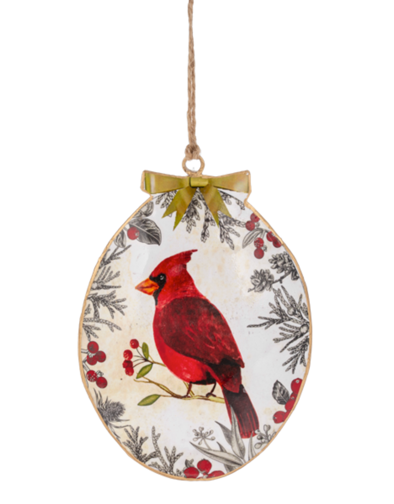 CARDINAL DISK ORNAMENT