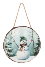 SNOWMAN WOOD ORNAMENT