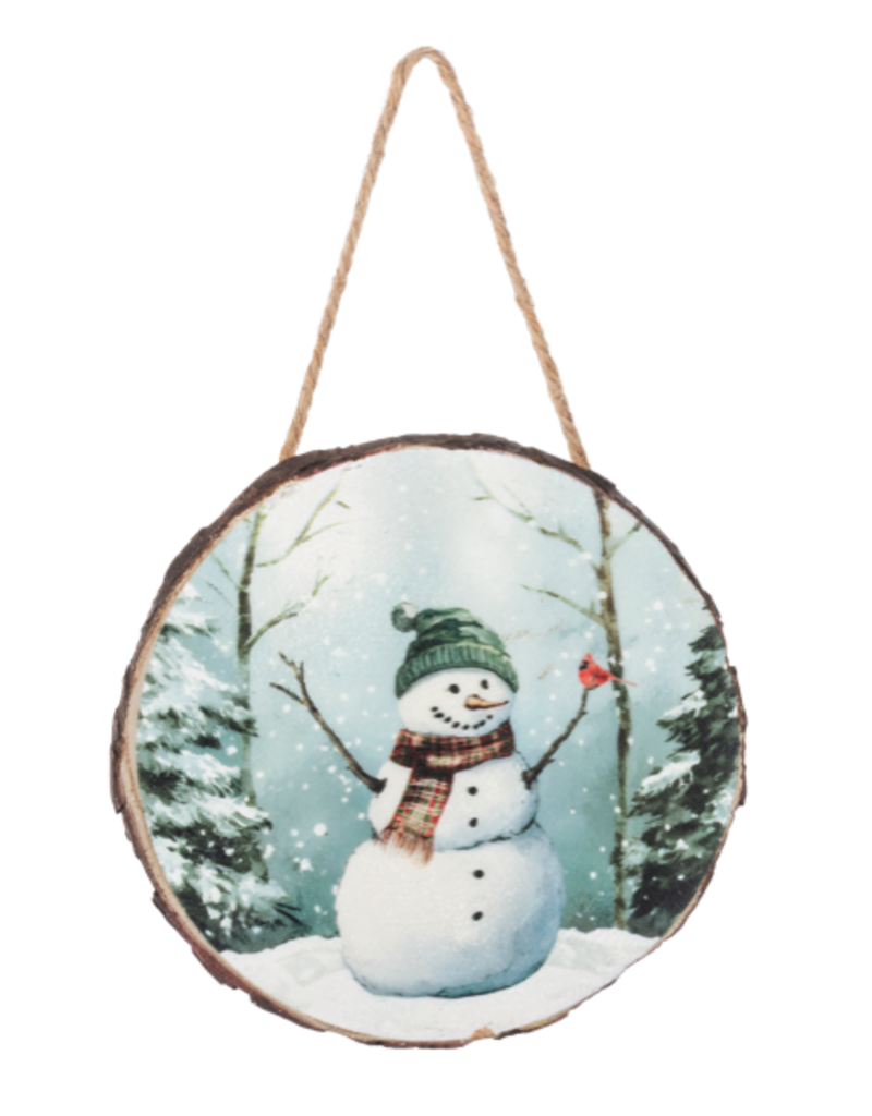 SNOWMAN WOOD ORNAMENT