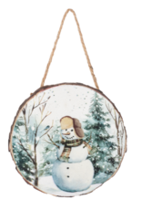 SNOWMAN WOOD ORNAMENT