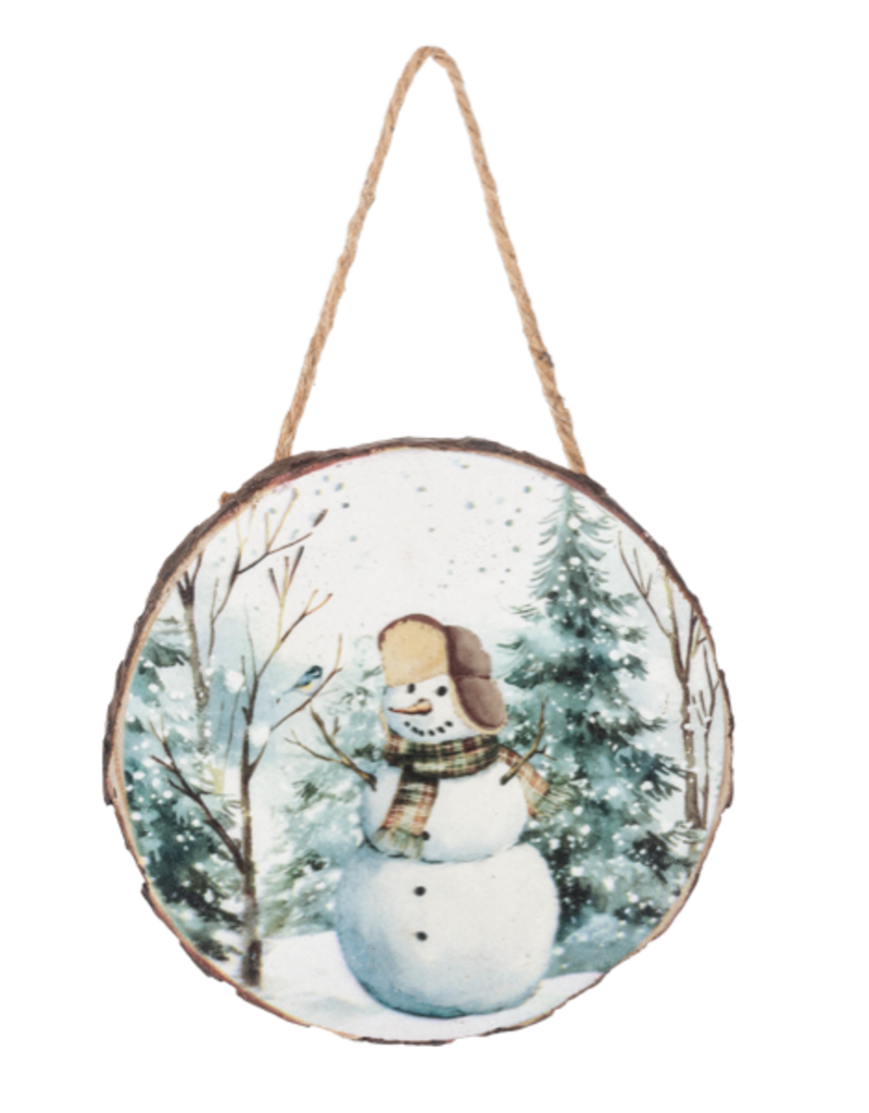 SNOWMAN WOOD ORNAMENT