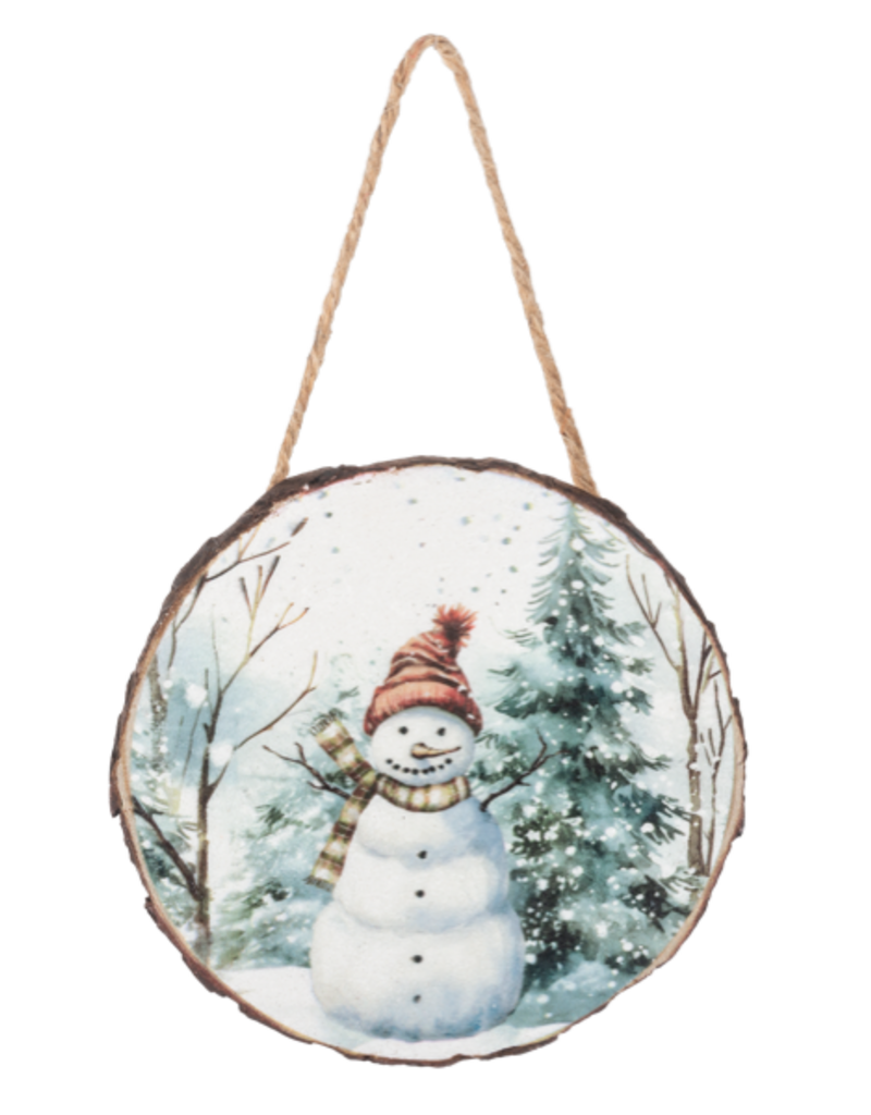 SNOWMAN WOOD ORNAMENT
