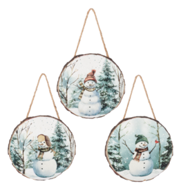 SNOWMAN WOOD ORNAMENT
