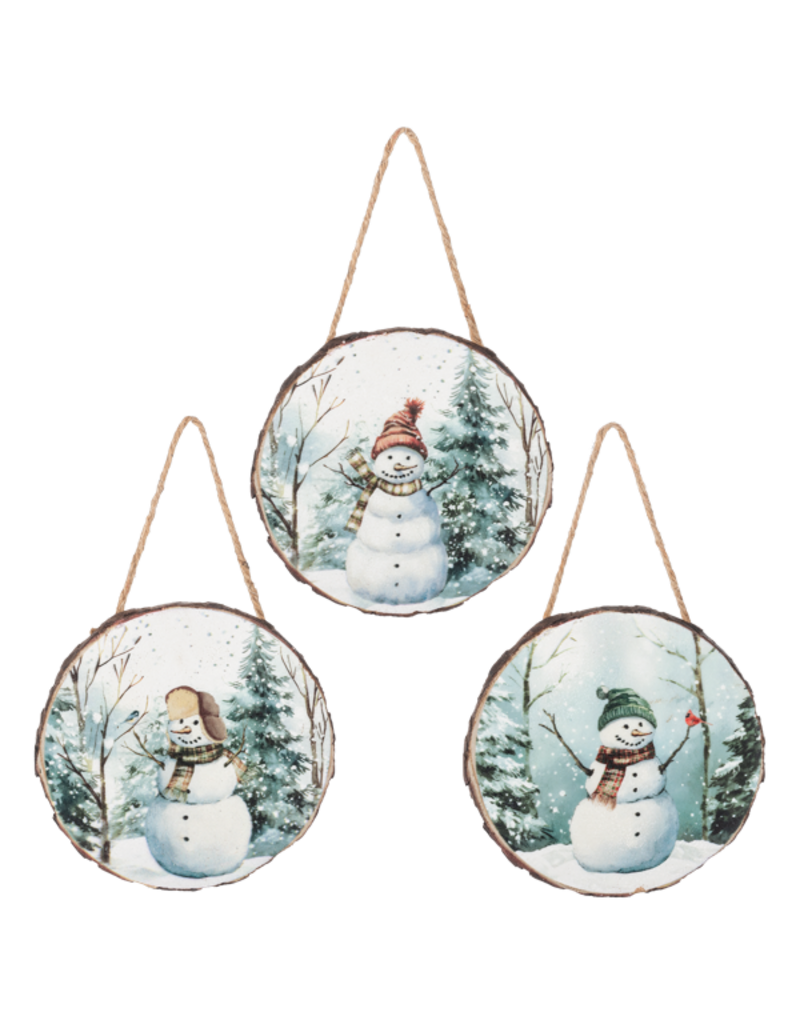 SNOWMAN WOOD ORNAMENT