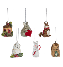 WOODLAND CRITTER VILLAGE ORNAMENTS