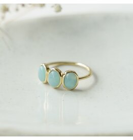 GLEE TRI ESSENCE RING - AMAZONITE - GOLD