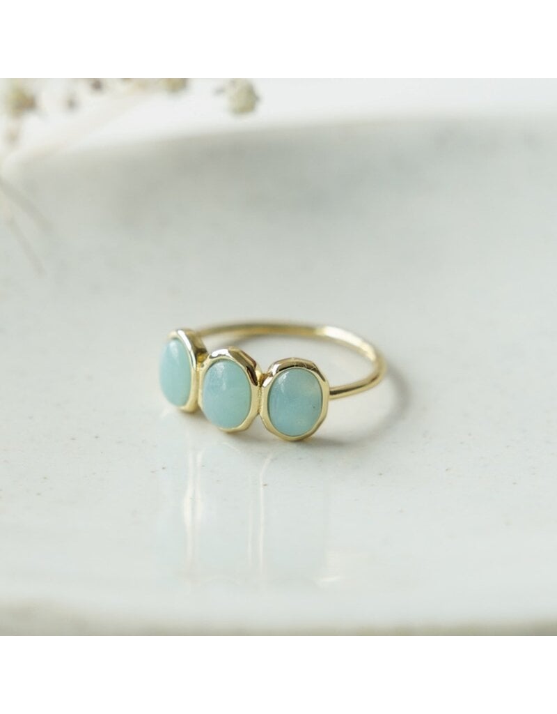 GLEE TRI ESSENCE RING - AMAZONITE - GOLD