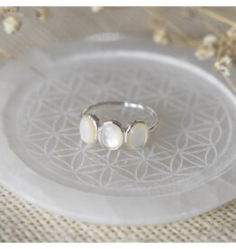 GLEE TRI ESSENCE RING - MOTHER OF PEARL - SILVER