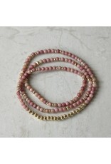 GLEE CIRCUIT LOOP NECKLACE/BRACELET - PINK RHODONITE