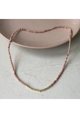 GLEE CIRCUIT LOOP NECKLACE/BRACELET - PINK RHODONITE