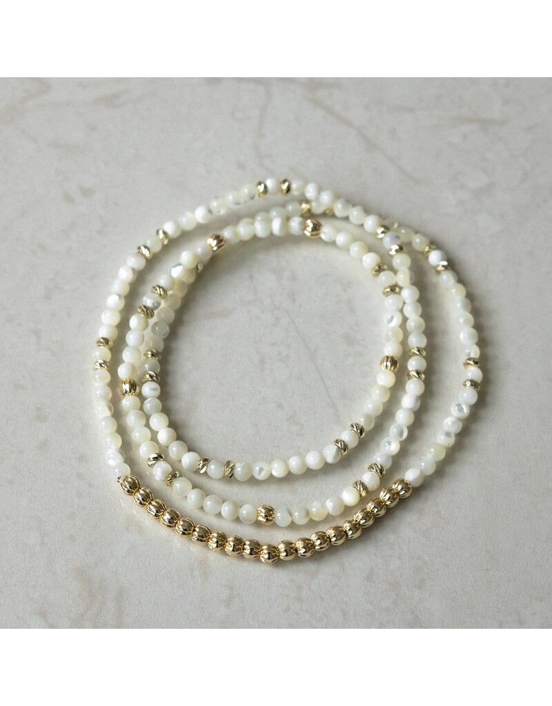 GLEE CIRCUIT LOOP NECKLACE/BRACELET - MOTHER OF PEARL