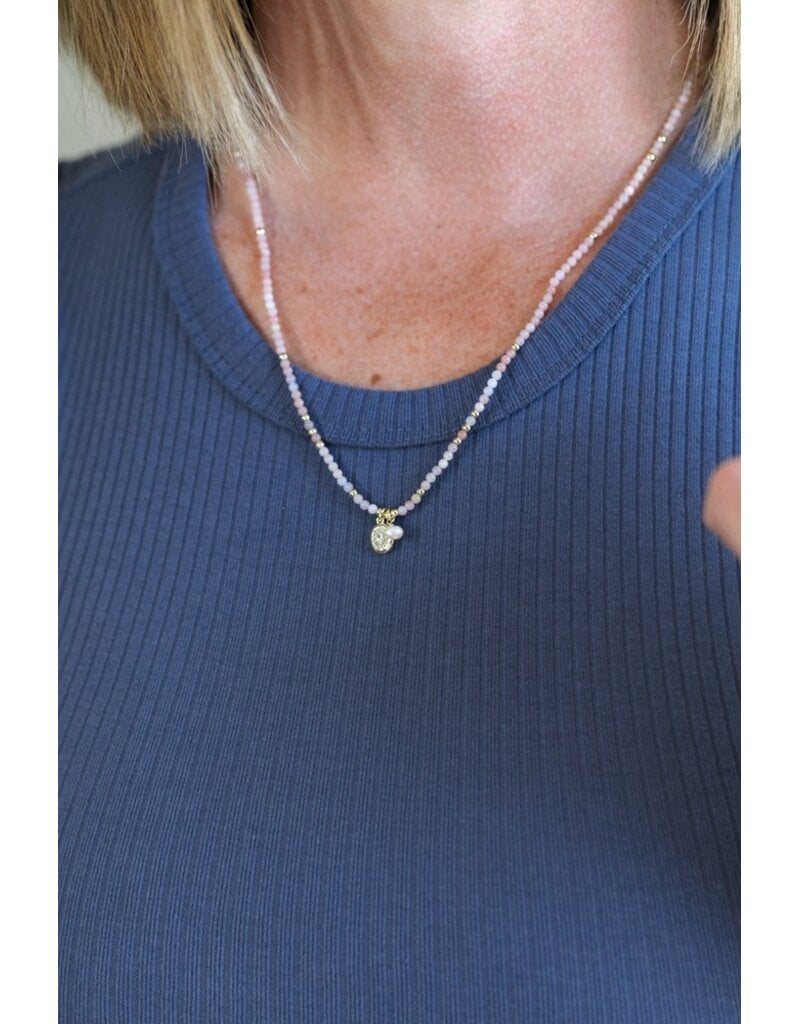 GLEE COLETTE LOOP NECKLACE / BRACELET - PINK OPAL